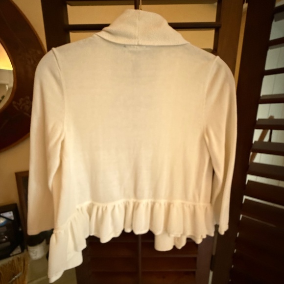 INC SMALL CROPPED RUFFLED BABY CARDI - Picture 2 of 5